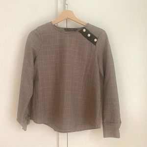 Zara top with pearl details, size S